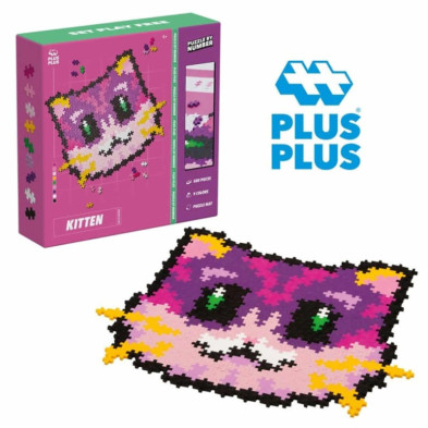 imagen 1 de puzzle by number gatito 500 piezas plus plus