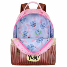 imagen 3 de mochila lilo y stitch rosa 25cm