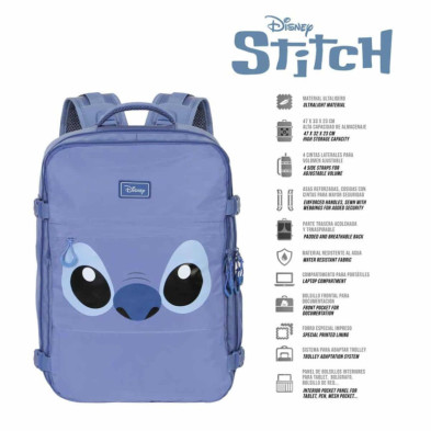 imagen 2 de mochila de viaje lilo & stitch 47cm