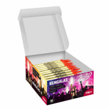 imagen 1 de display 60 bengalas de color dorado 12cm