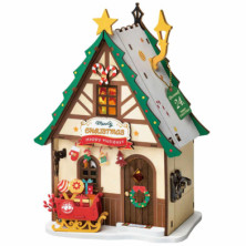 Imagen puzzle de madera casa navideña