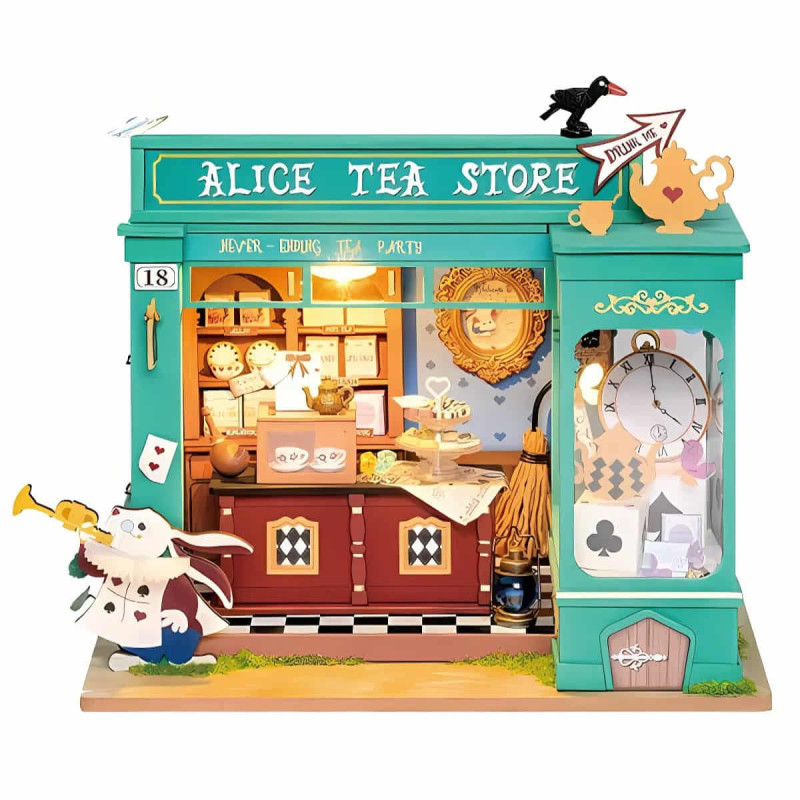 Imagen puzzle de madera alices tea store robotime