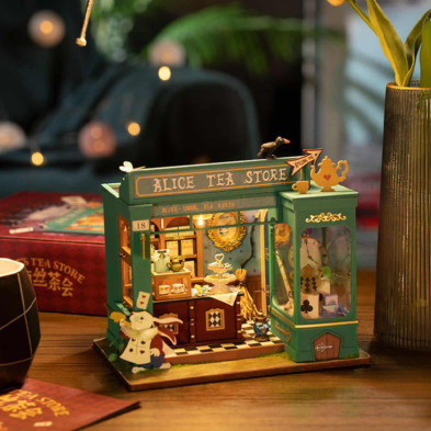 imagen 2 de puzzle de madera alices tea store robotime