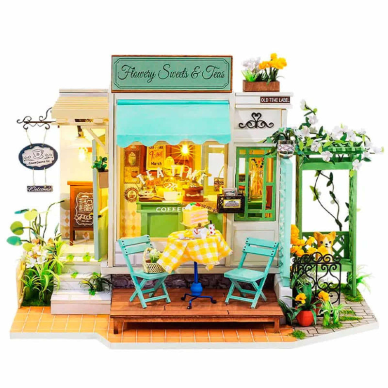 Imagen puzzle de madera flowery sweets & teas robotime
