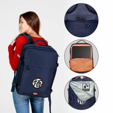 imagen 3 de mochila dragon ball mercury azul 47cm