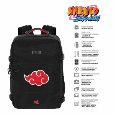 imagen 1 de mochila naruto mercury negra 47cm
