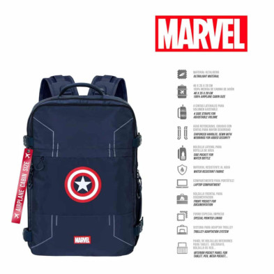 imagen 1 de mochila capitán américa mercury azul 40cm