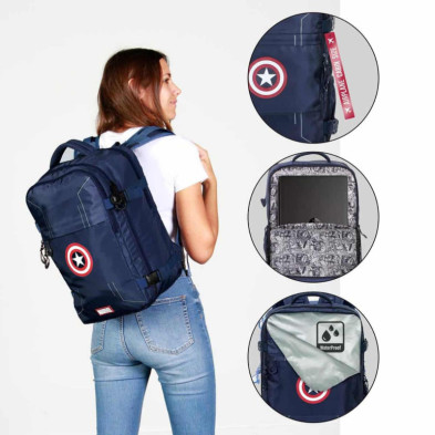 imagen 3 de mochila capitán américa mercury azul 40cm