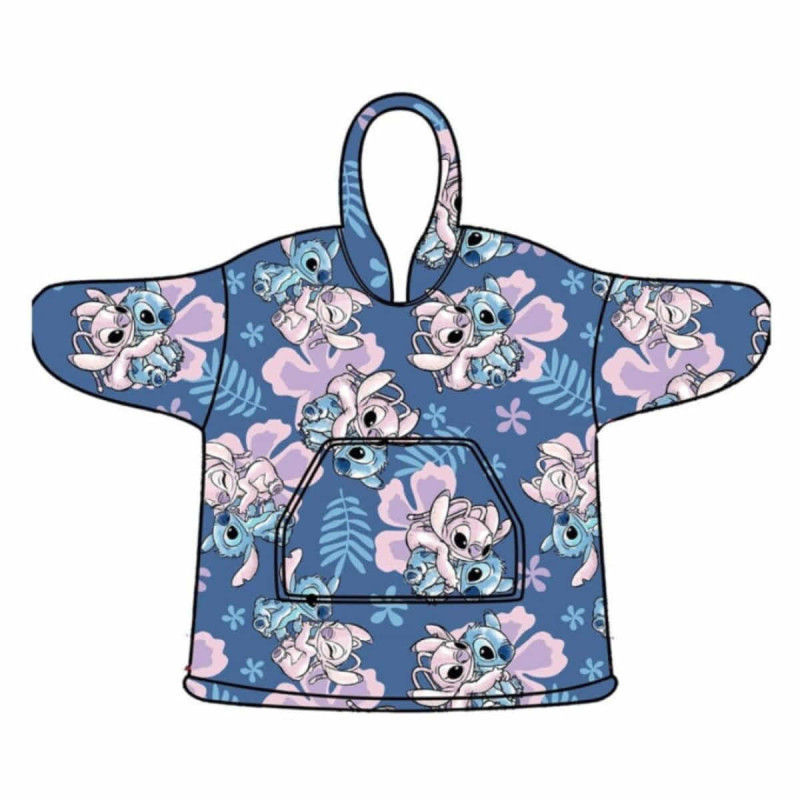 Imagen poncho coral niña stitch