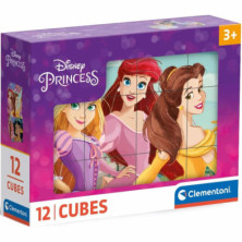 PUZLE DE CUBOS PRINCESAS DISNEY 12 PIEZAS CLEMENTONI: MAGIA Y APRENDIZAJE