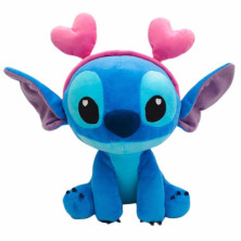 Imagen peluche stitch disney con diadema corazones