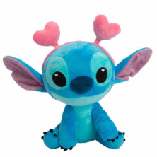 imagen 1 de peluche stitch disney con diadema corazones