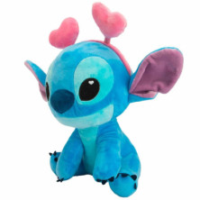 imagen 2 de peluche stitch disney con diadema corazones