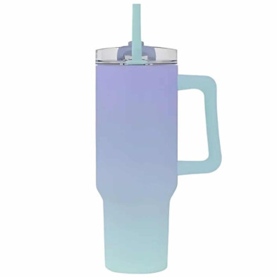 Imagen taza de viaje 1200ml sombreada lila & verde azulad