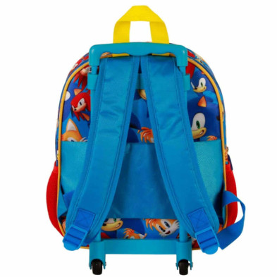 imagen 2 de mochila con carro sonic 3d 34cm