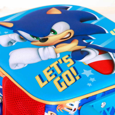 imagen 4 de mochila con carro sonic 3d 34cm