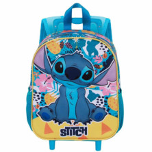 Imagen mochila con carro lilo & stitch 3d 34cm colors