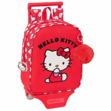 MOCHILA HELLO KITTY ICONIC 27CM SAFTA CON CARRO: COMODIDAD Y DISEÑO PARA LOS MÁS PEQUEÑOS