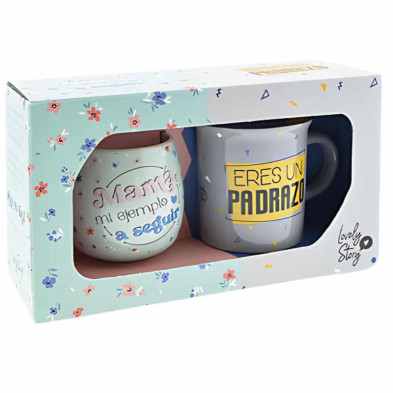 Imagen set de 2 tazas: mama y papá 430ml