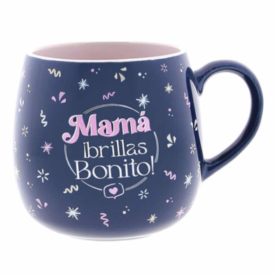 Imagen taza ovalada mamá brillas bonito 400ml