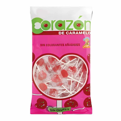 BOLSA PIRULETA MINI CORAZON CEREZA 5,6GRS BOLSA 200 U