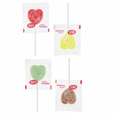 Imagen piruletas mini corazón bolsa 100u sabores surtido