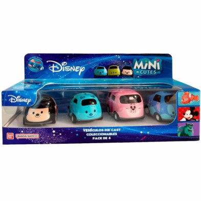 Imagen mini cute cars disney pack 4 unidades