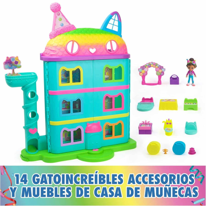 Casa de muñecas Gabbys Dollhouse festiva con sonidos y 63 cm - hipergol.com