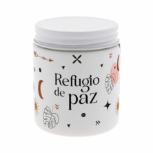 VELA AROMÁTICA REFUGIO DE PAZ EN TONO GRIS CON FRAGANCIA TRANQUILIZANTE