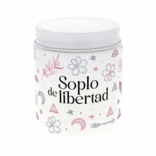 VELA AROMÁTICA SOPLO DE LIBERTAD EN TONO BLANCO CON FRAGANCIA LIVIANA Y POSITIVA
