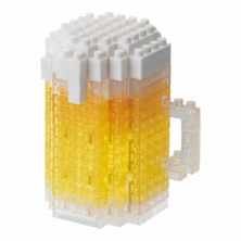VASO DE CERVEZA DE NANOBLOCK CON 180 MINI BLOQUES Y EFECTO ESPUMA REALISTA