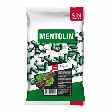 Imagen bolsa mentolin regaliz sin azúcar bolsa 1kg