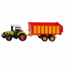 Set agrícola SIKU con tractor John Deere y tráiler de silo en blister, vehículo de juguete metálico a escala 1:87.