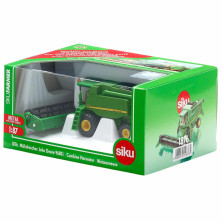 Cosechadora combinada John Deere SIKU 1876 en empaque original verde con ventana, modelo agrícola detallado.
