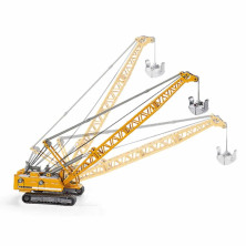 Brazo de grúa Liebherr SIKU con estructura de celosía y gancho de metal suspendido, ajustable mediante manivela.