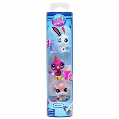 imagen 1 de figura littlest pet shop pack de 3 park pets