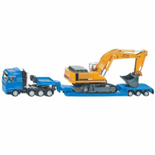 CAMIÓN CON REMOLQUE Y EXCAVADORA LIEBHERR SIKU A ESCALA 1:87
