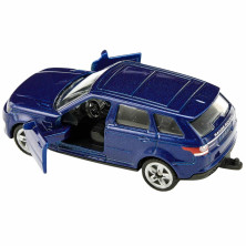 Detalle lateral del SUV deportivo SIKU azul oscuro