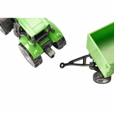 Set agrícola SIKU con tractor verde y remolque doble eje