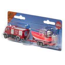 Miniatura SIKU bomberos con lancha flotante