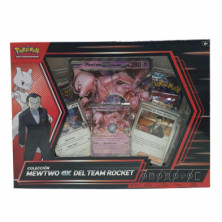 Imagen frontal de la caja Colección Mewtwo EX del Team Rocket JCC Pokémon.