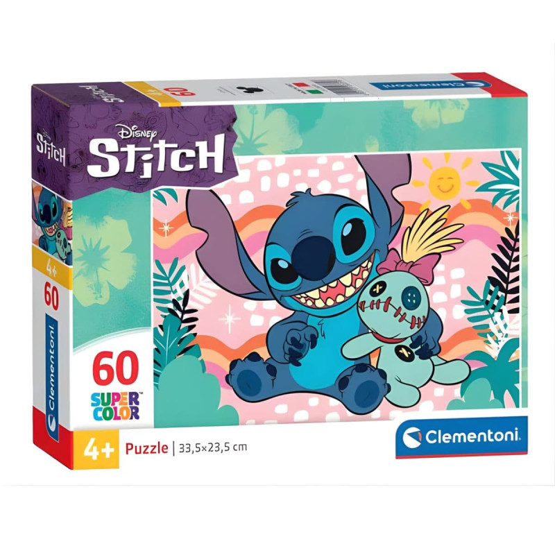 Caja frontal puzzle Clementoni Disney Stitch 60 piezas
