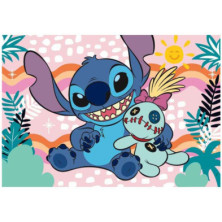 Puzzle montado Disney Stitch con fondo colorido