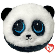 detalle del peluche Bouncers Panda 8 cm de Ty con pelaje blanco y negro