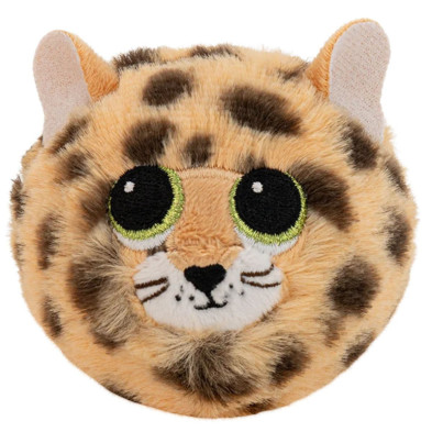 peluche leopardo redondo ty beanie bouncers detalle cabeza ojos grandes manchas marrones