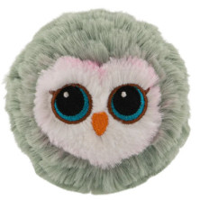 detalle del peluche Bouncers Búho Ty 8 cm con cara de búho bordada y colores verde claro