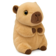 Peluche capibara de 30 cm en tonos beige claro y marrón oscuro