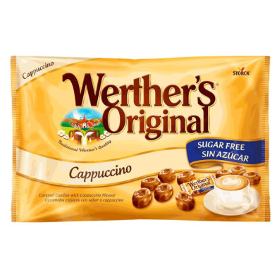 Bolsa frontal de caramelos Werther's Original Cappuccino sin azúcar