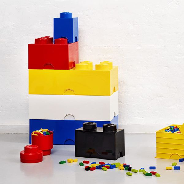 Imagén 1 CAJA LEGO ROSA EN FORMA DE BLOQUE 18X25X25CM