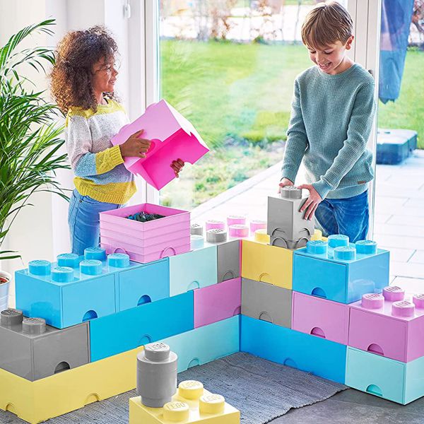 Imagén 1 CAJA LEGO BLANCO REDONDO BRICK 1 Ø12.3X18CM